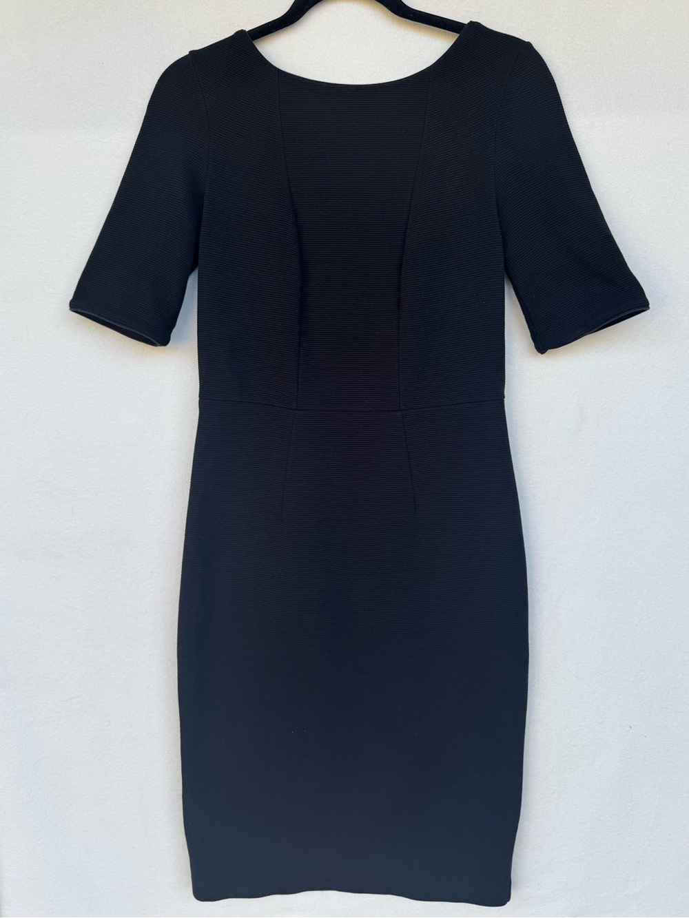 Boden Black Ribbed Sheath Dress Small (Estimated)